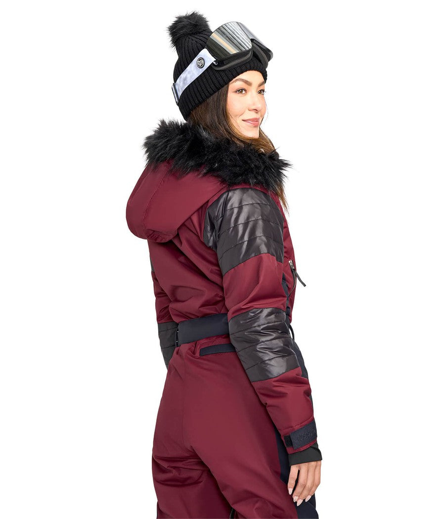 Women's Burgundy Blizzard Ski Suit Image 2