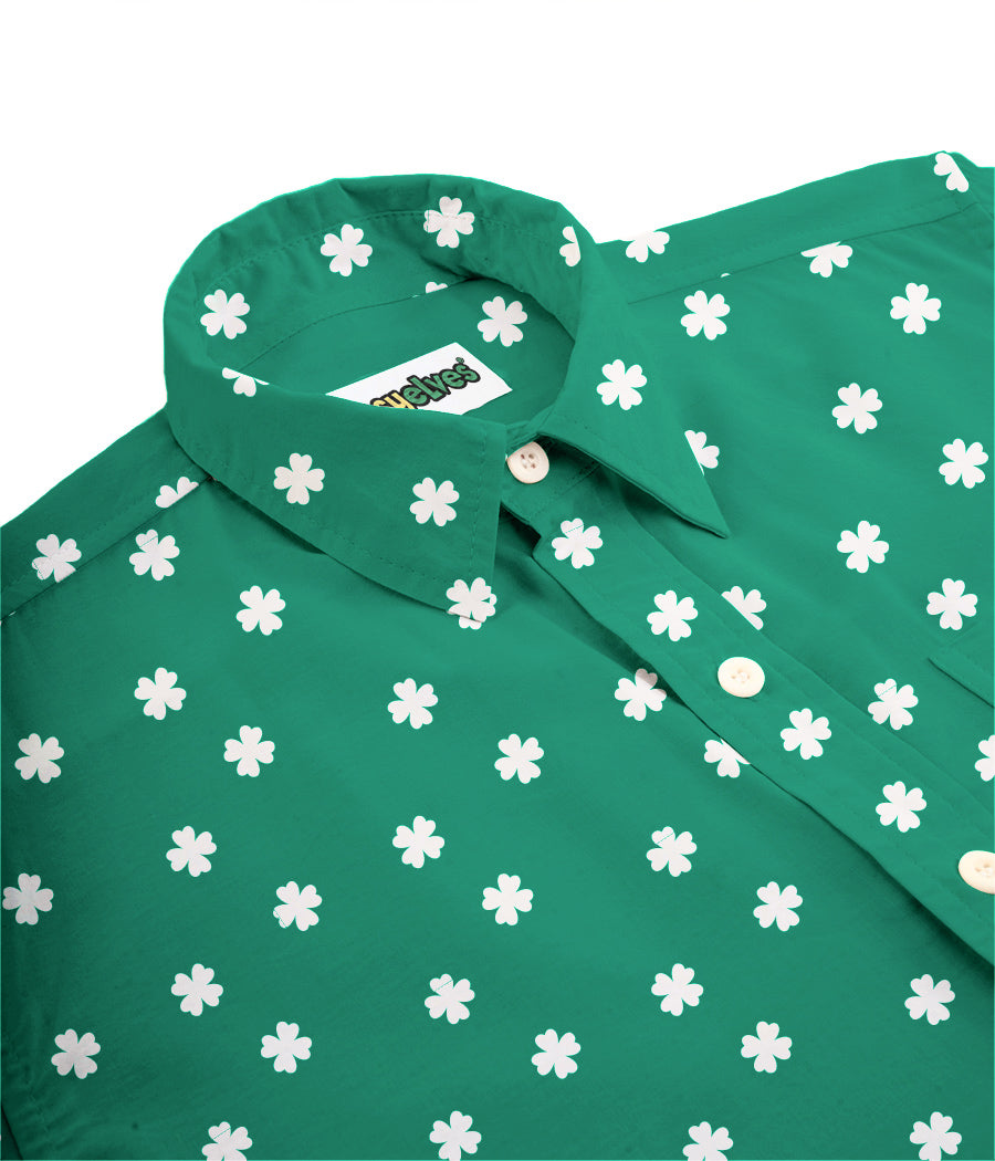 Men's Green Crushin' Clovers Button Down Shirt Men's Green Crushin' Clovers Button Down Shirt