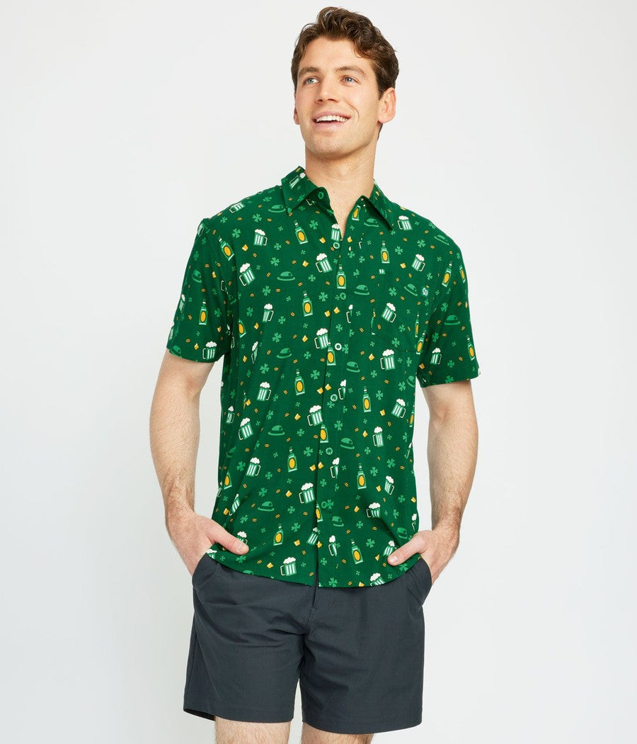 Men's Ice Cold Clover Button Down Shirt Image 2
