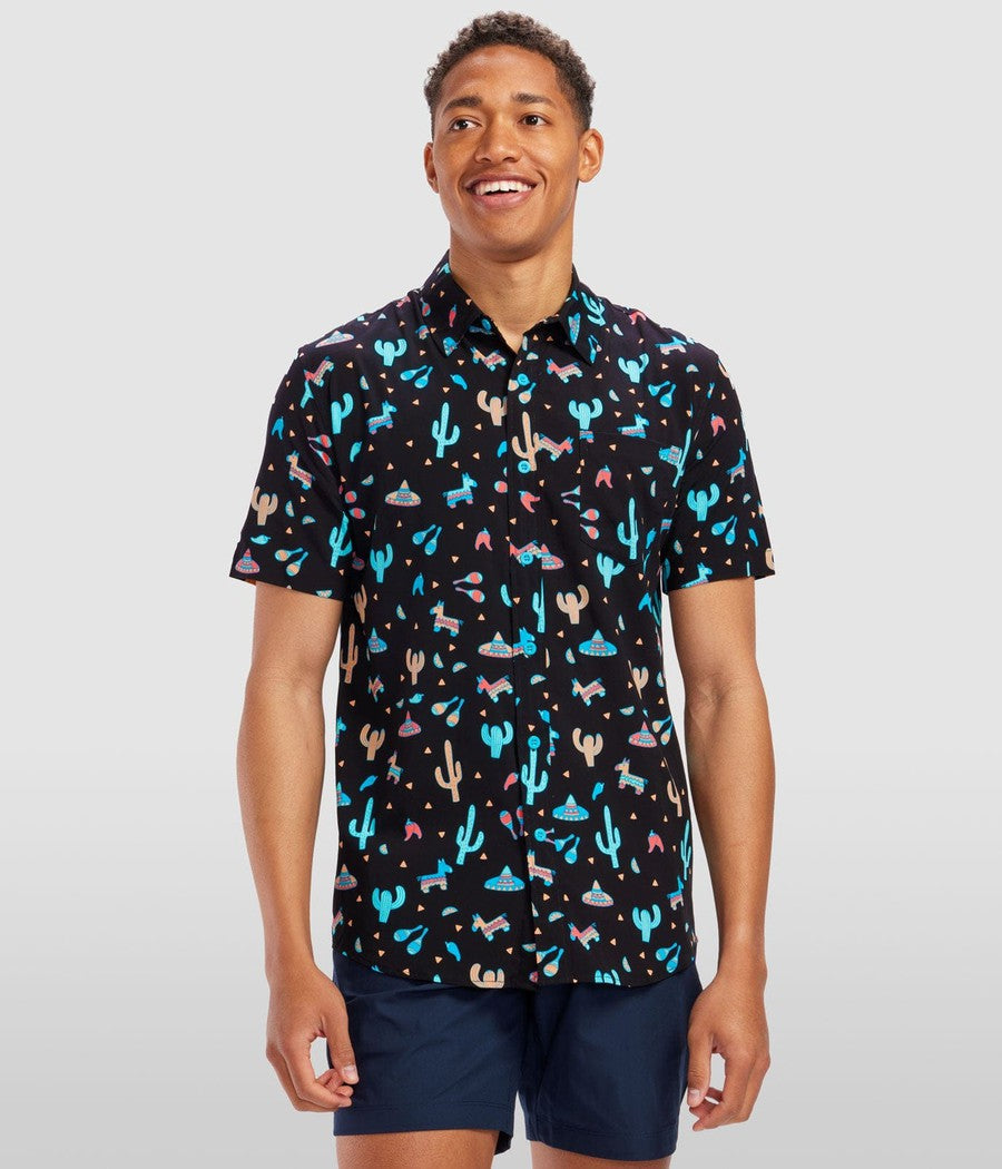 Midnight Fiesta Men's Hawaiian Shirt | Tipsy Elves