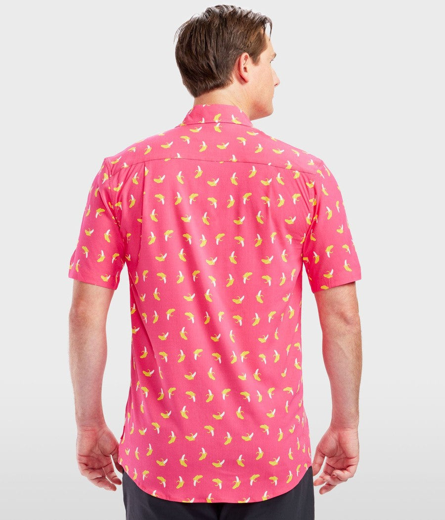 Men's Pink Banana Hawaiian Shirt Image 3