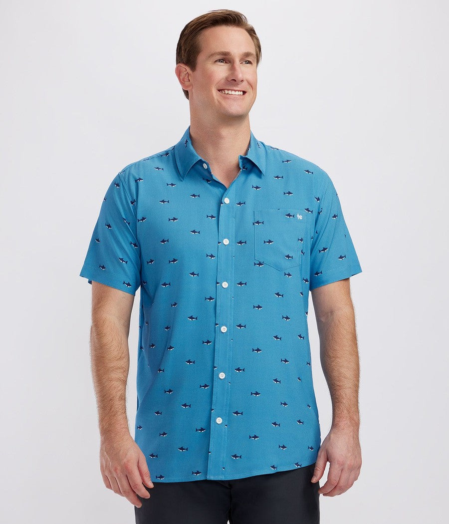 Men's Deep Blue Sea Hawaiian Shirt Image 2