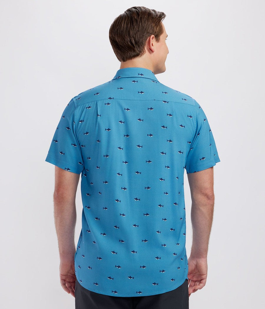 Men's Deep Blue Sea Hawaiian Shirt Image 3