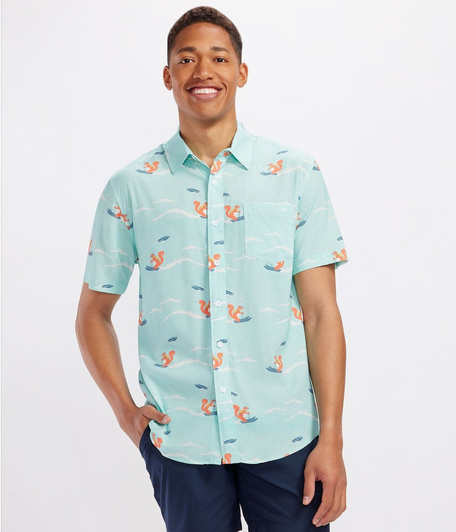 Men's Squirrel On Water Skis Hawaiian Shirt Image 2