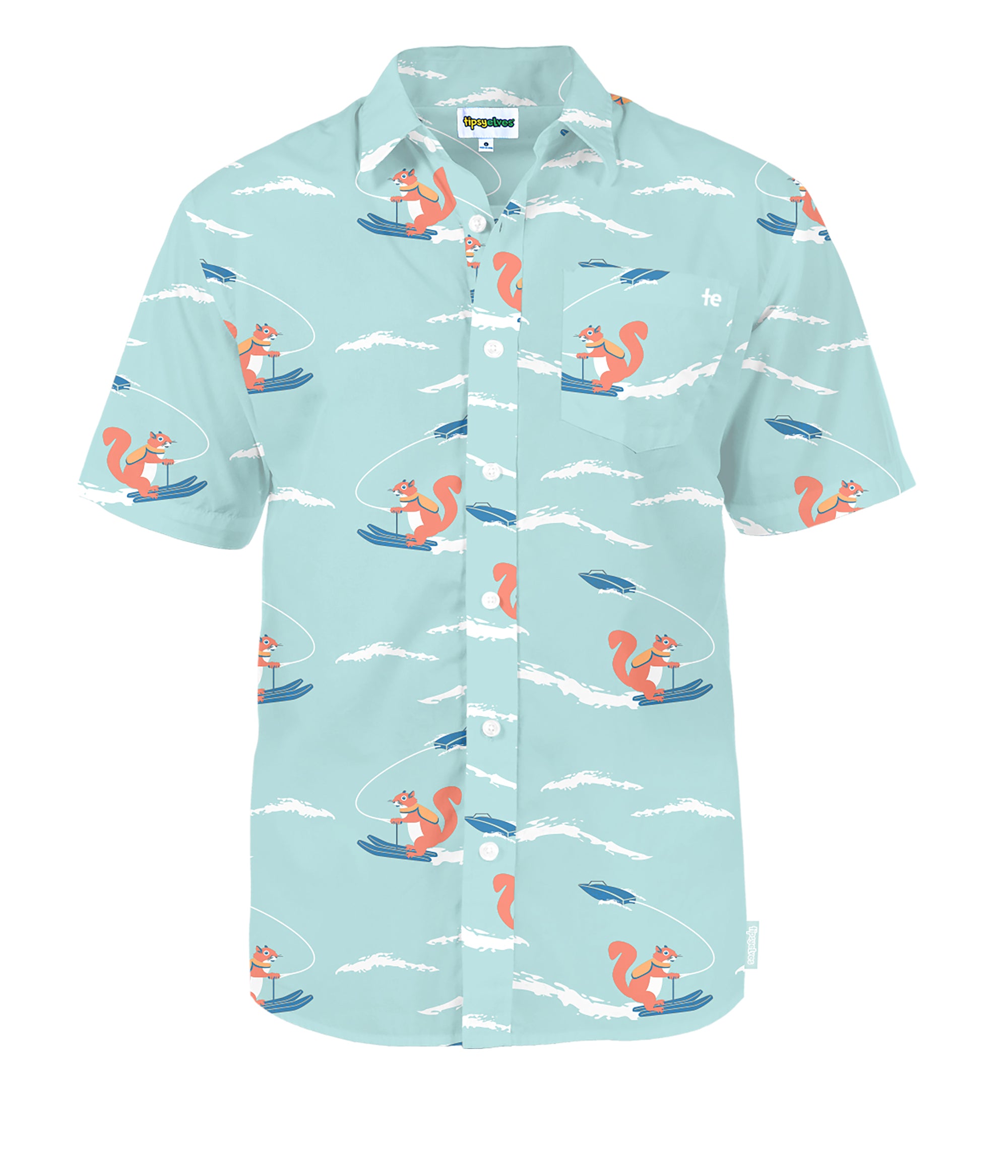 Squirrel On Water Skis Hawaiian Shirt: Men's Summer Outfits