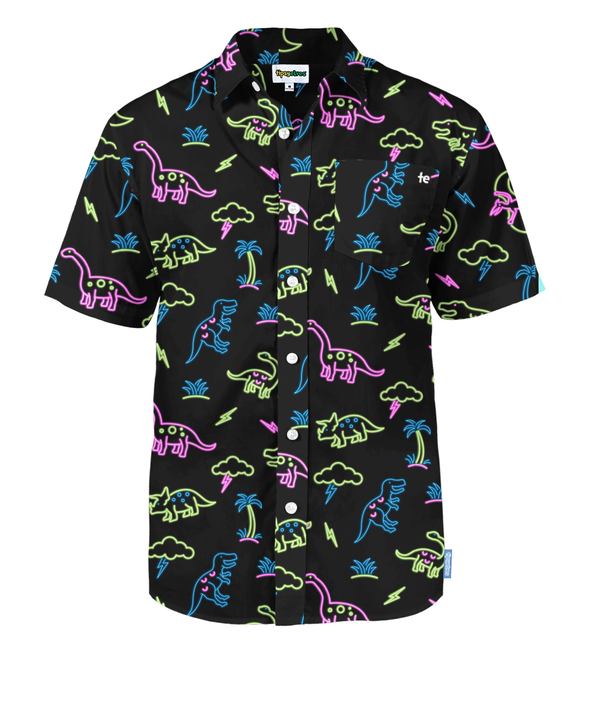 Neon Dinosaur Hawaiian Shirt: Men's Summer Outfits | Tipsy Elves