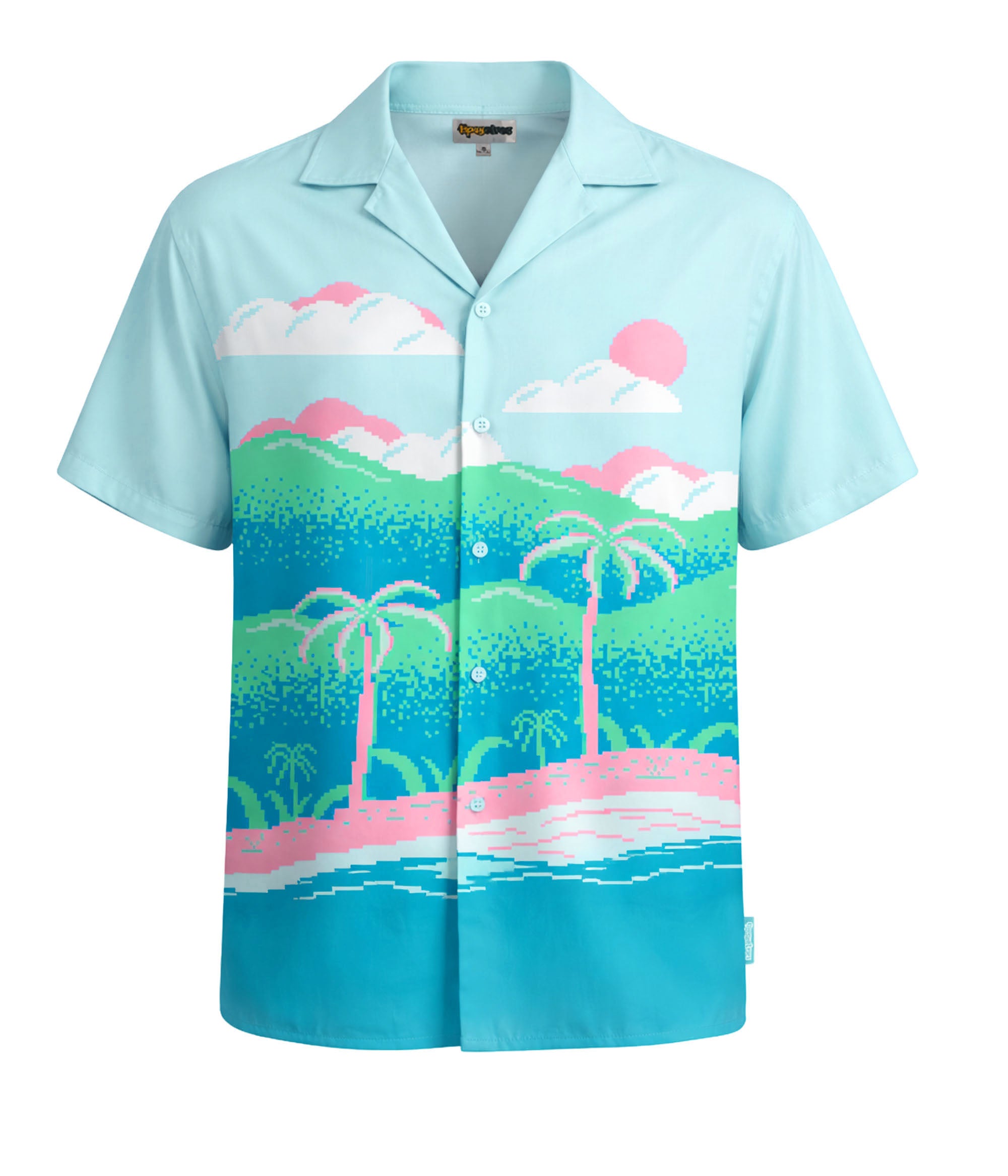 Men's 8-Bit Paradise Cabana Shirt: Men's Vacation Outfits | Tipsy