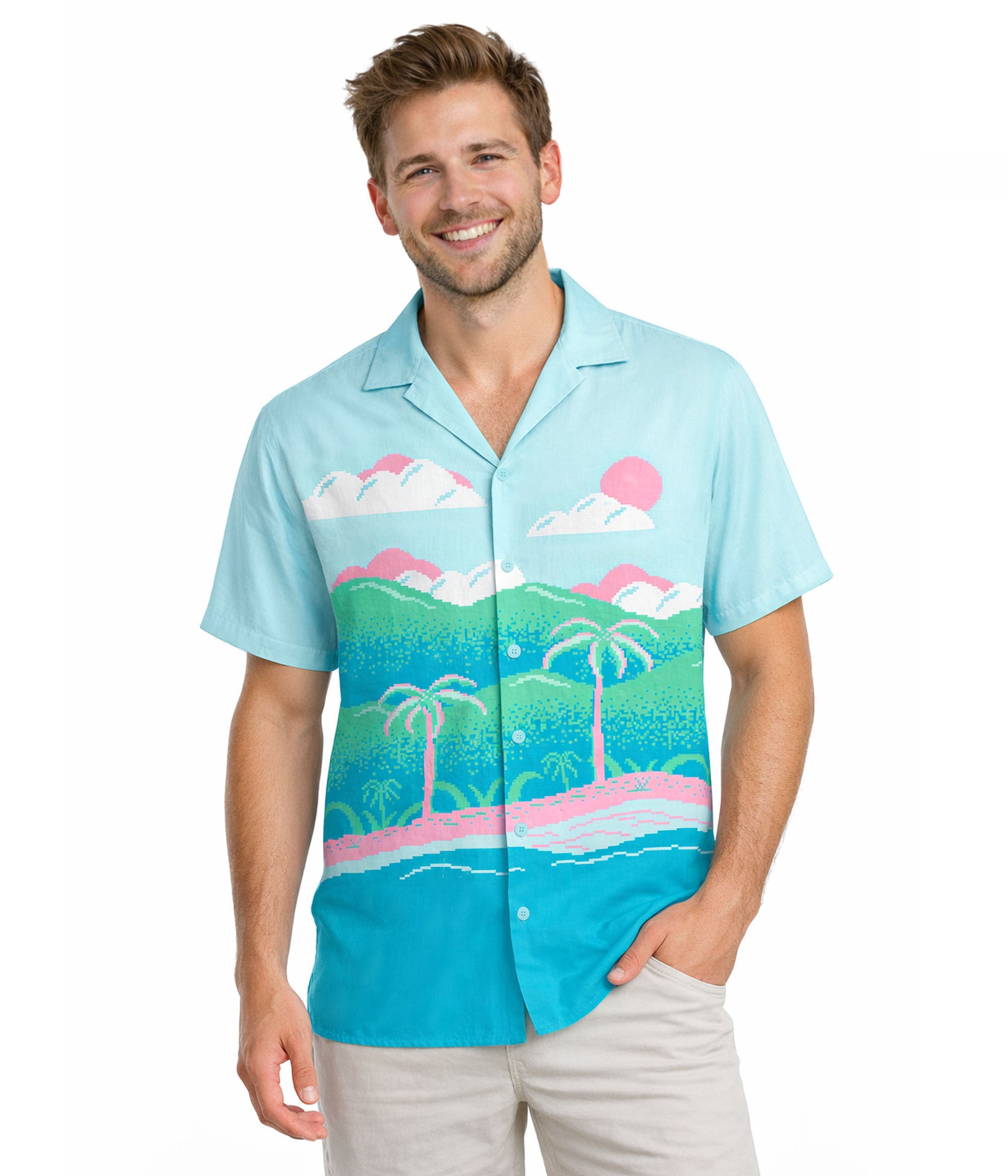 Men's 8-Bit Paradise Cabana Shirt