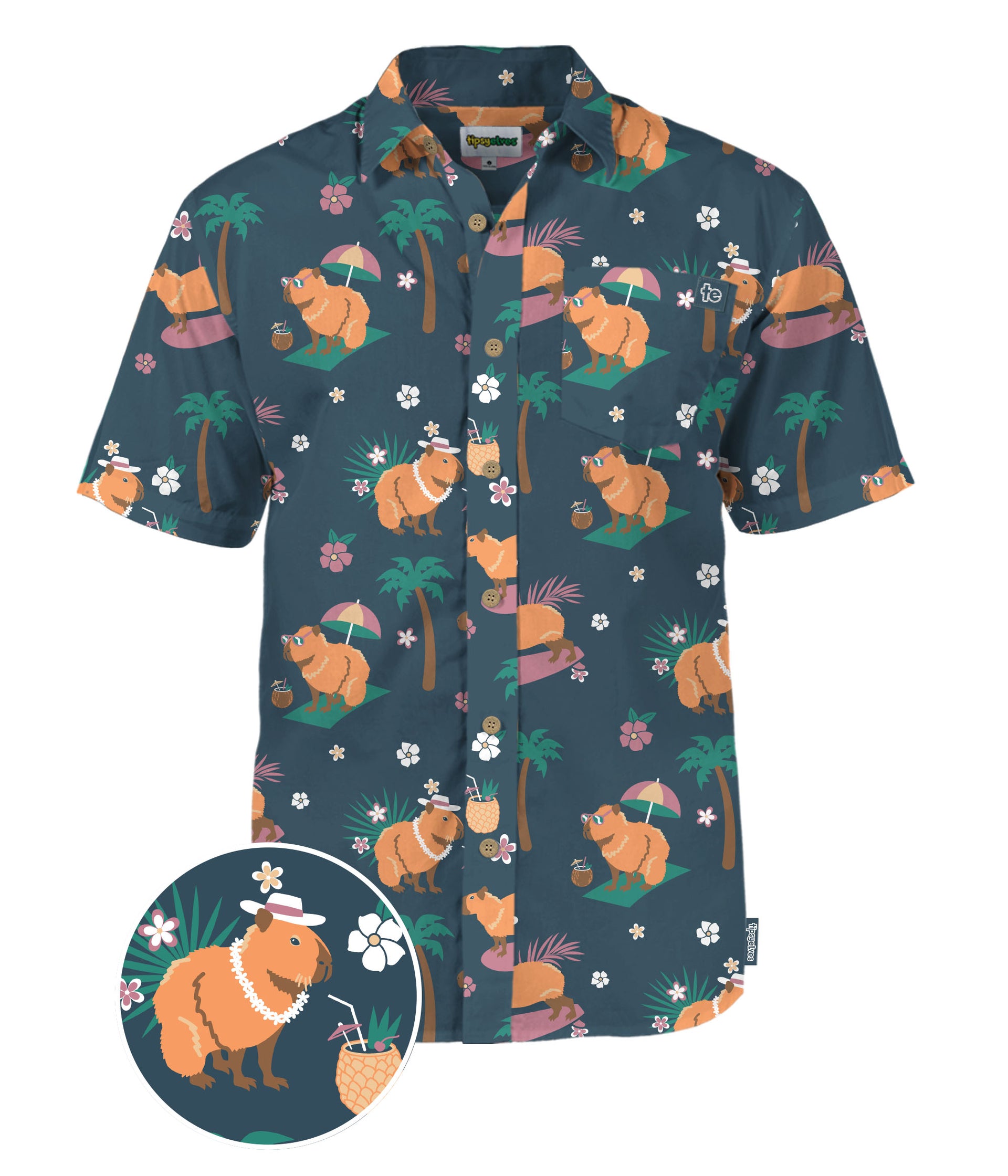 Men's Bahama Capybara Hawaiian Shirt Image 2