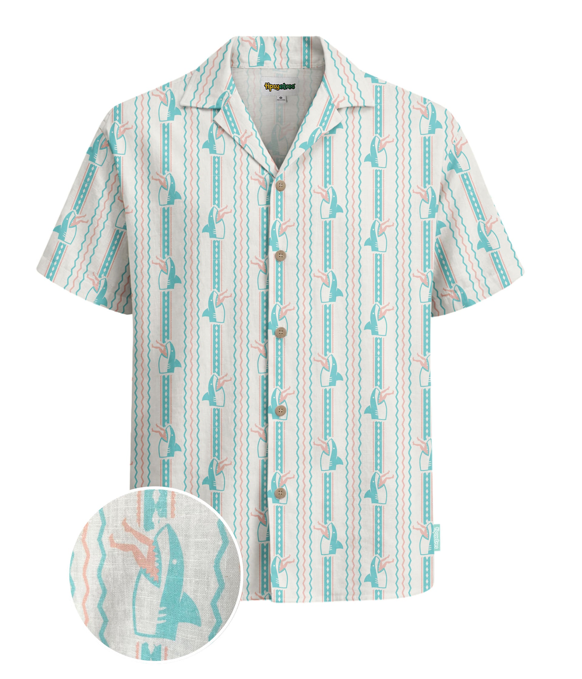 Men's Shark Snack Linen Cabana Shirt