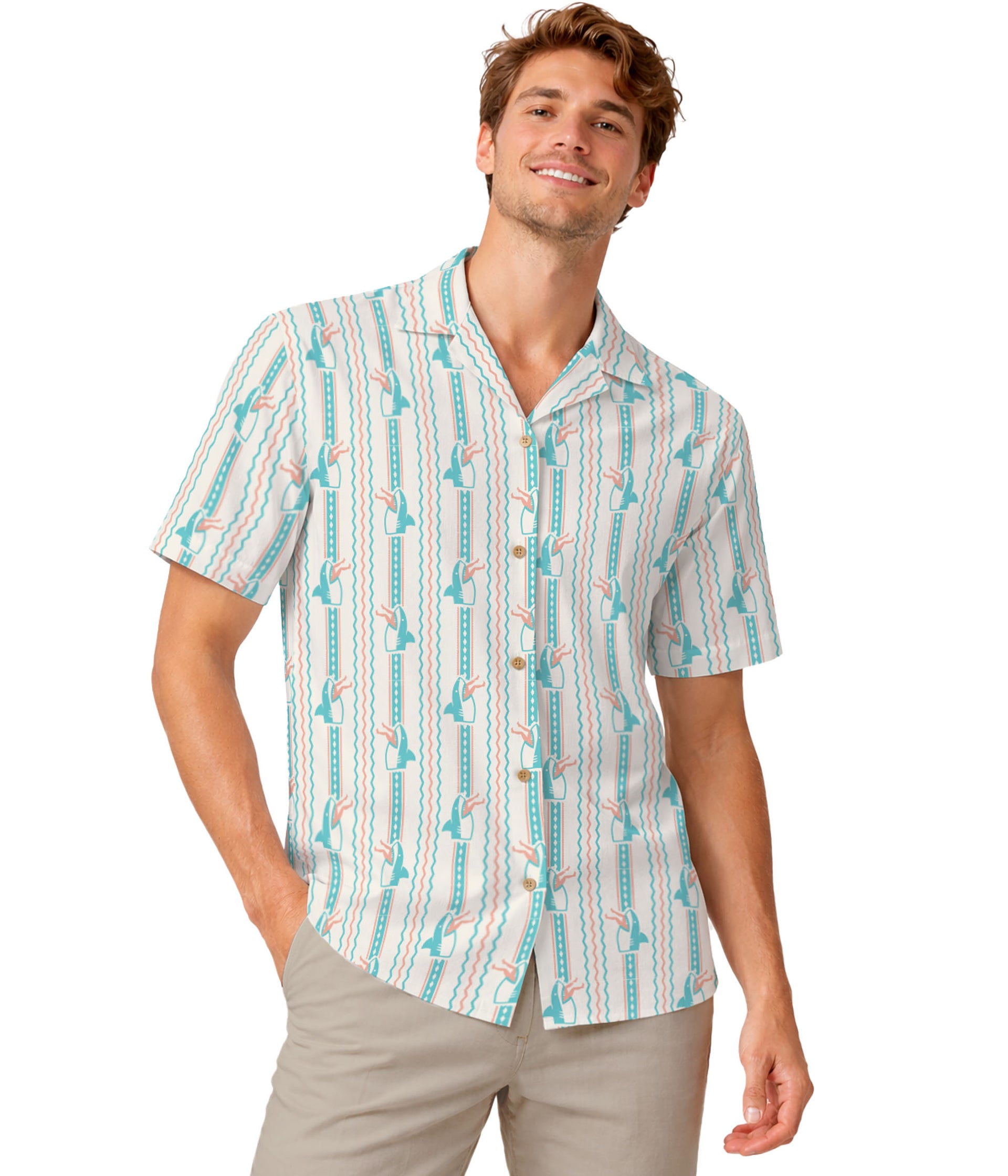Men's Shark Snack Linen Cabana Shirt