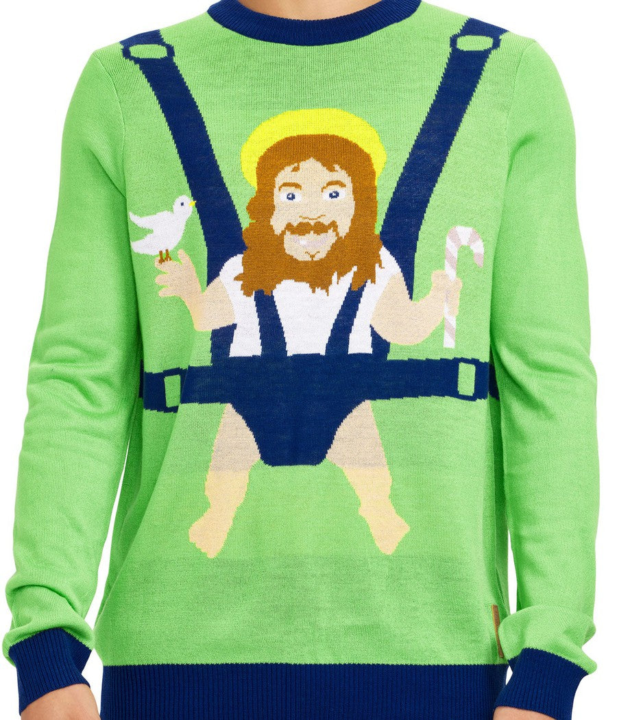Men's Baby Jesus Christmas Sweater Tipsy Elves