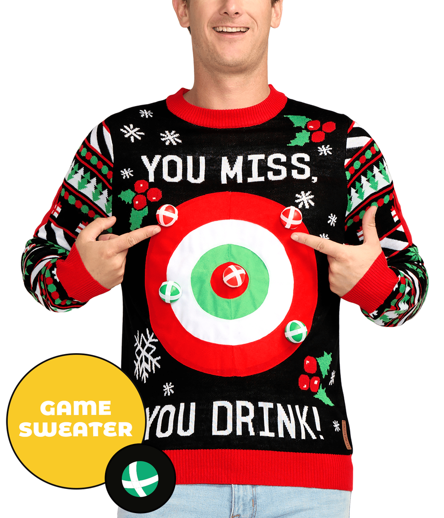 Men's Drinking Game Ugly Christmas Sweater