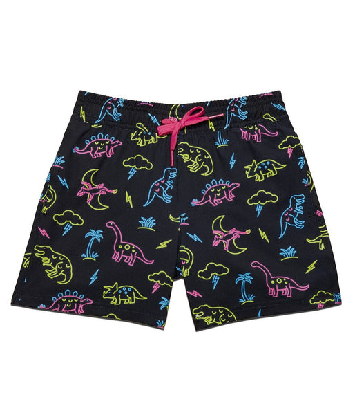 Neon Dinosaur Stretch Swim Trunks: Boy's Summer Outfits