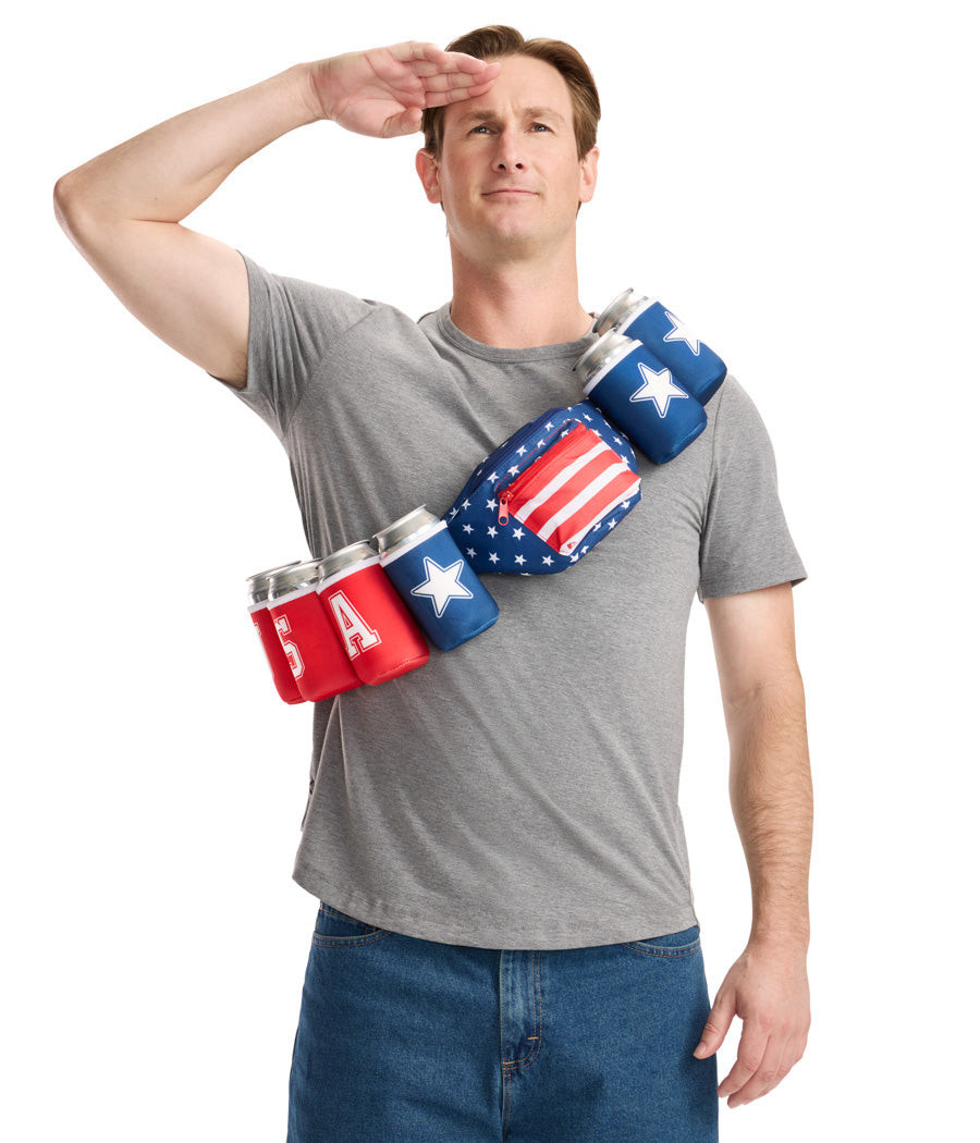 USA Fanny Pack with 6 Drink Holders