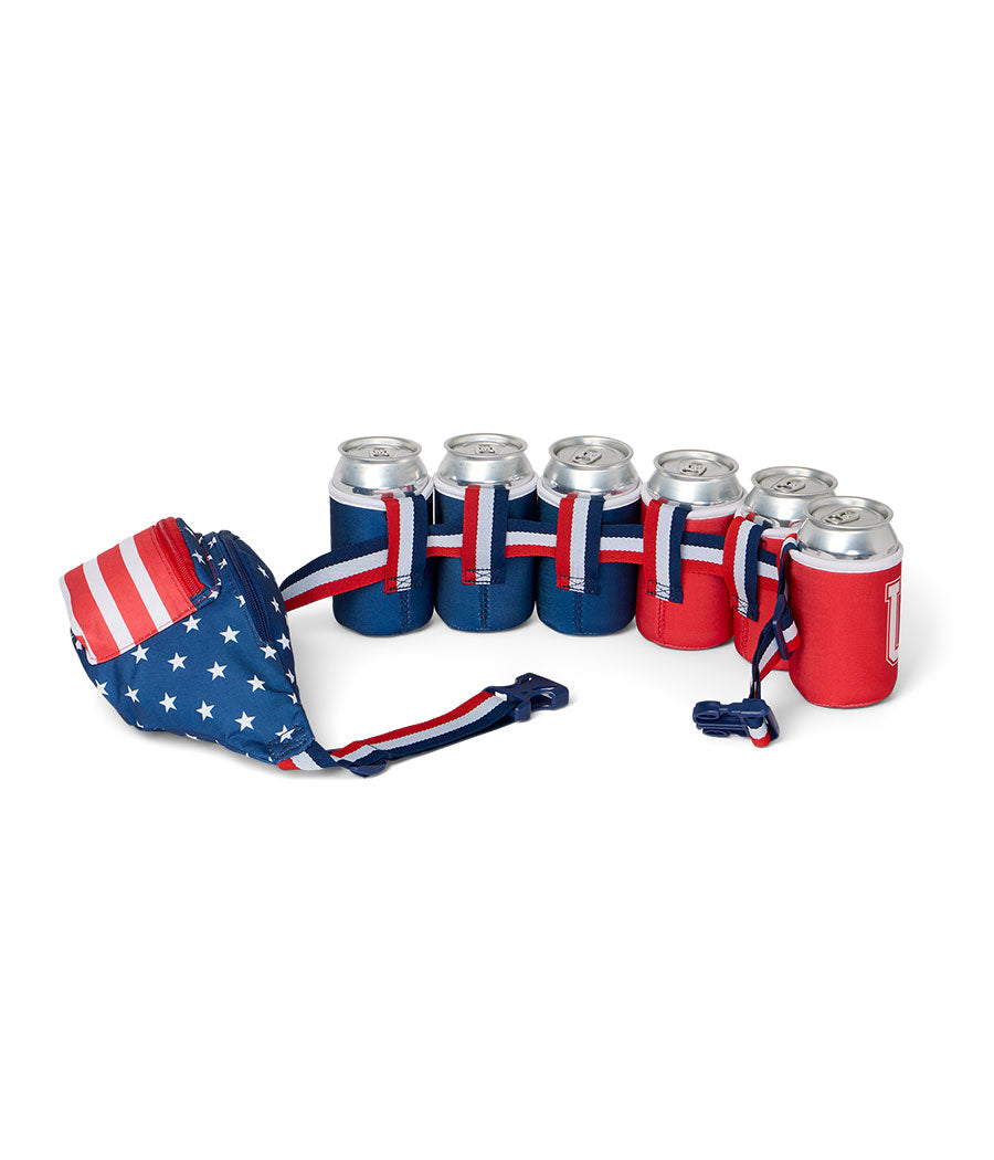 USA Fanny Pack with 6 Drink Holders