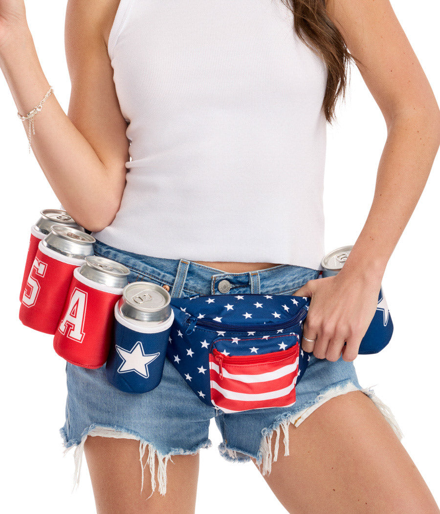 USA Fanny Pack with 6 Drink Holders