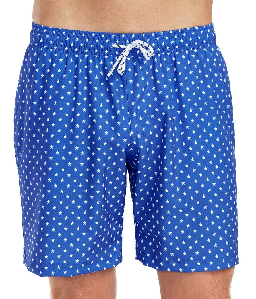 Calhoun Herren Swim Board Shorts – Badeshorts Mit State-Flag-Print Und Elastischem Bund