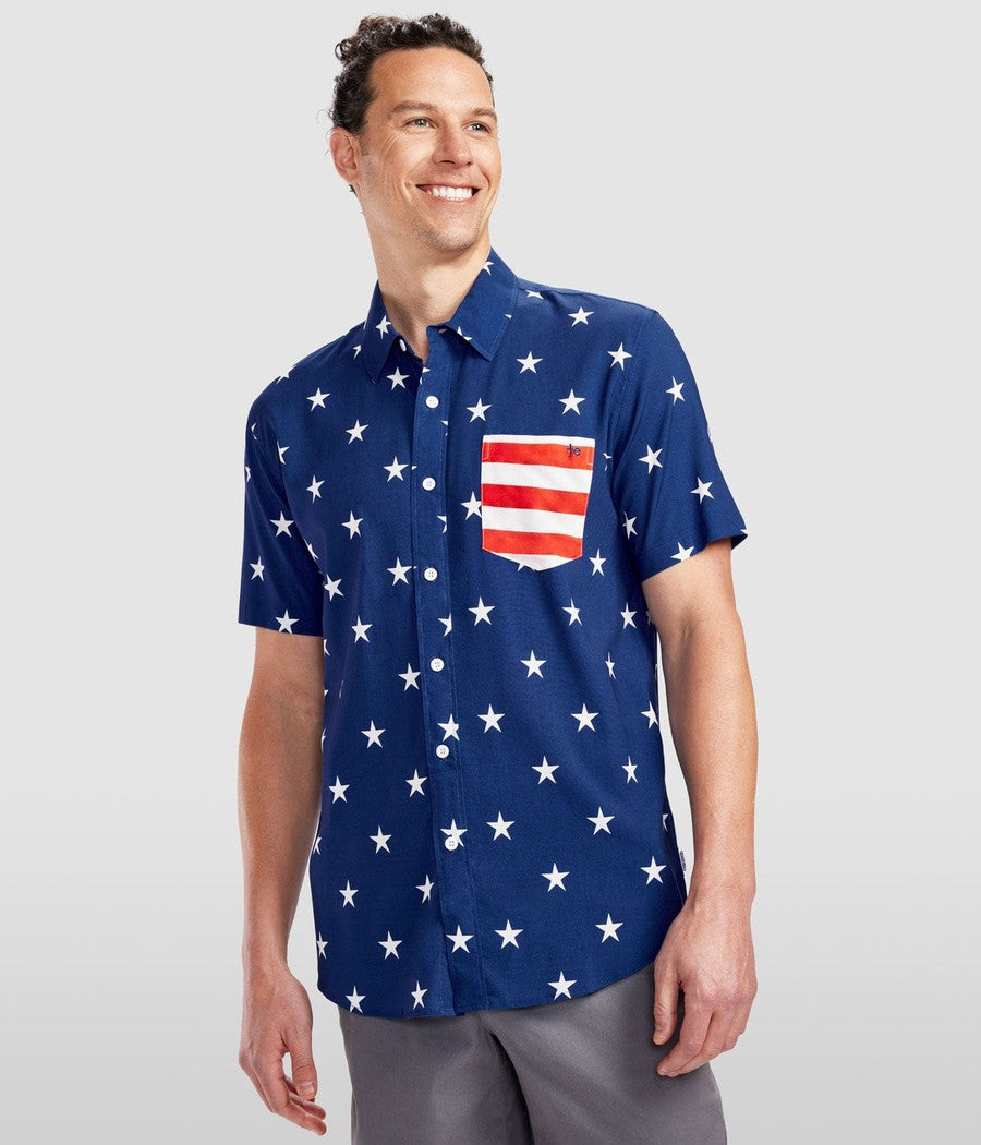 Men's Old Glory Button Down Shirt Image 2