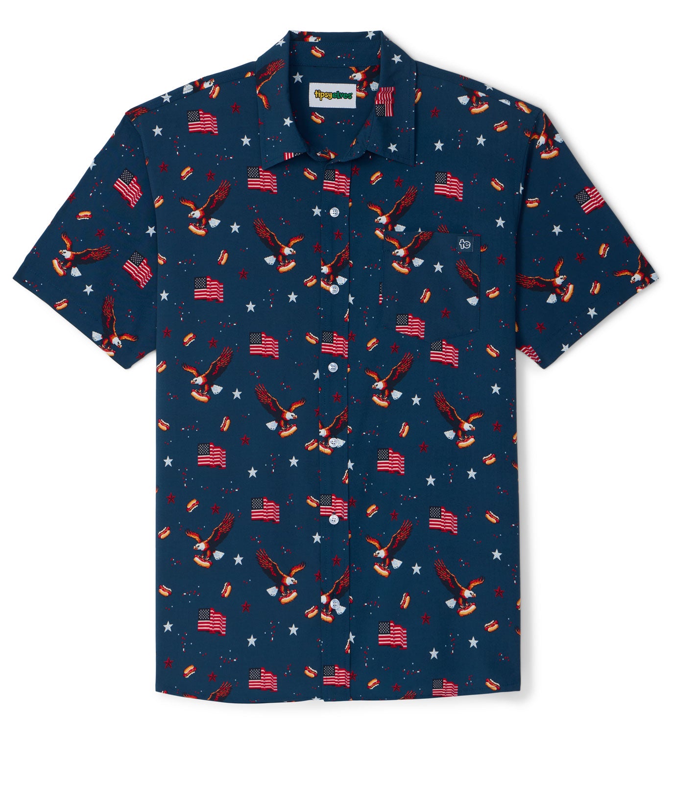Men's 8-Bit Eagle Button Down Shirt