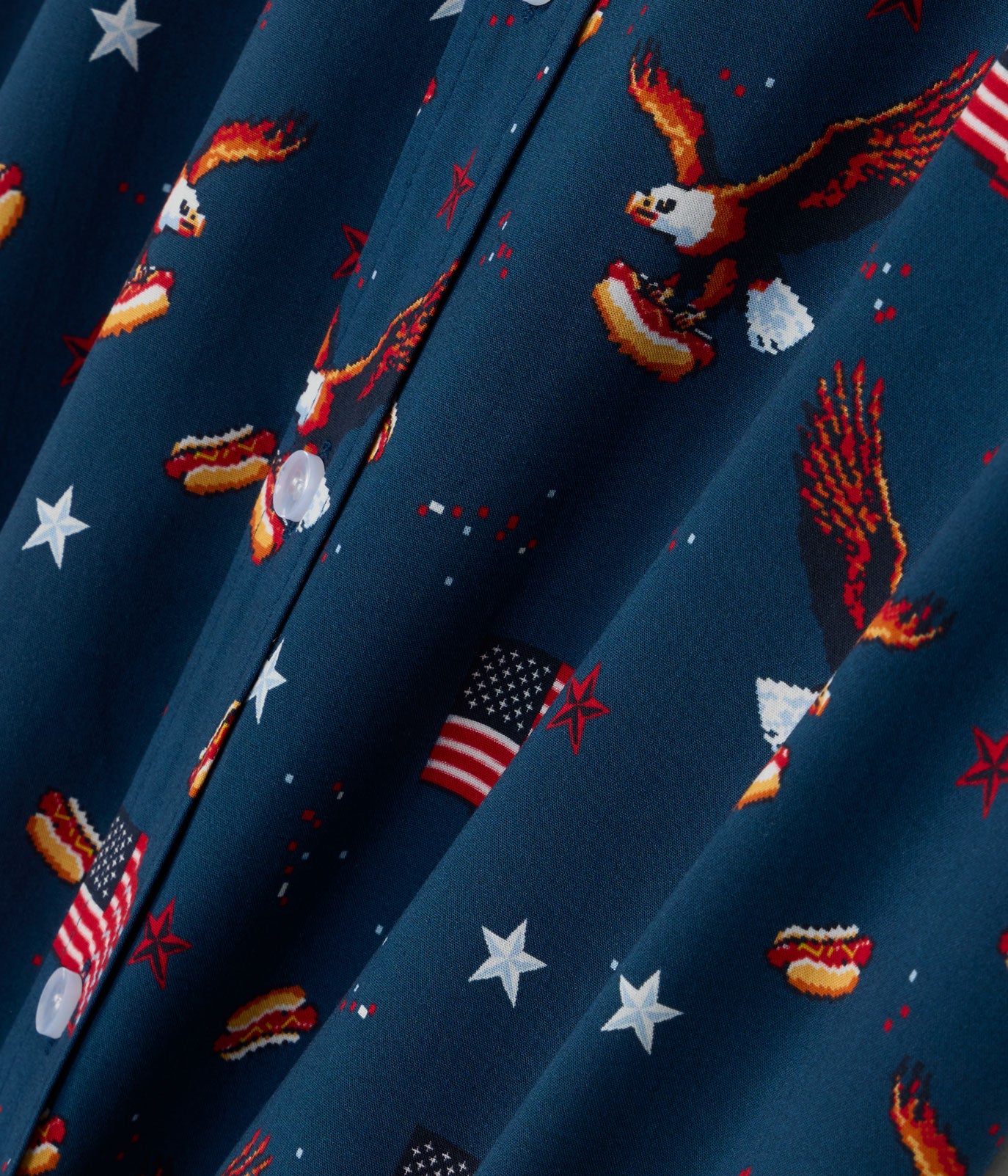 Men's 8-Bit Eagle Button Down Shirt