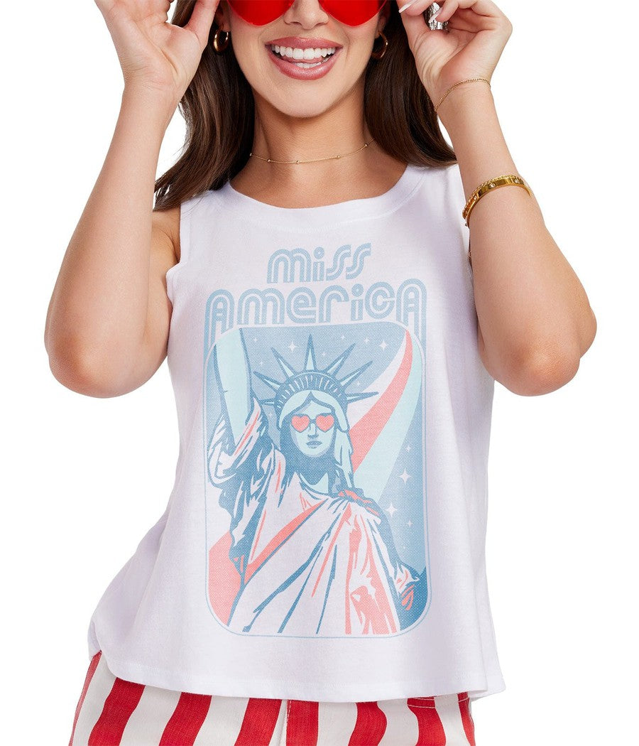 Women's Miss America Cropped Tank Top Primary Image