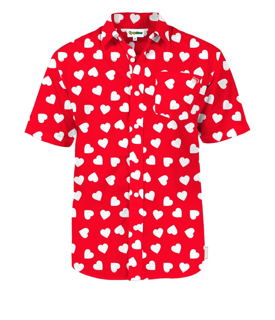 Heartbeat Button Down Shirt: Men's Valentine's Day Outfits | Tipsy Elves