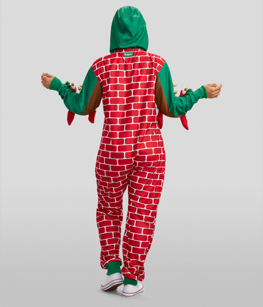 Women's Festive Fireplace Light Up Jumpsuit Image 2