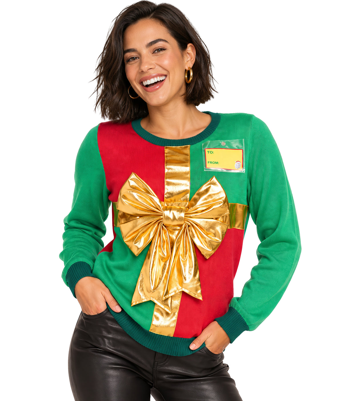 Women's Christmas Present Ugly Christmas Sweater Image 2
