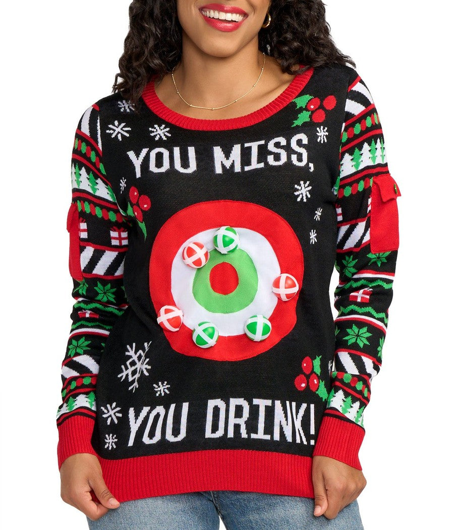 Women's Drinking Game Ugly Christmas Sweater