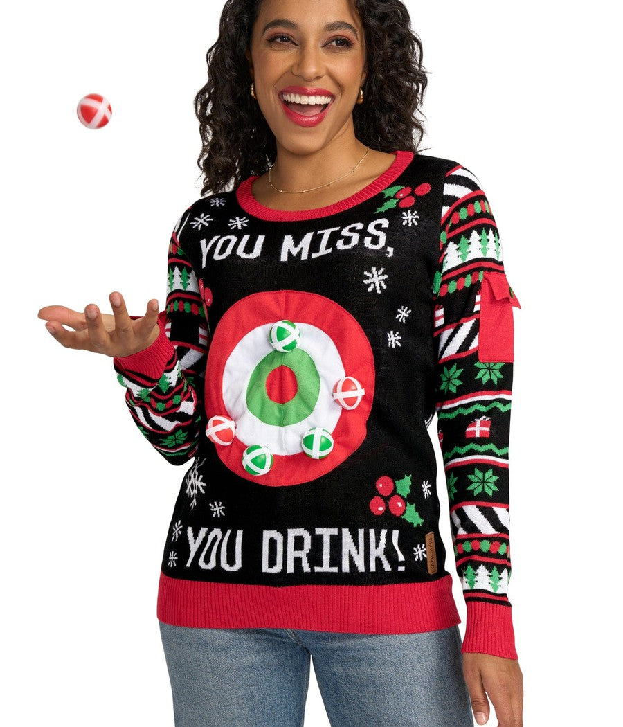 Women's Drinking Game Ugly Christmas Sweater