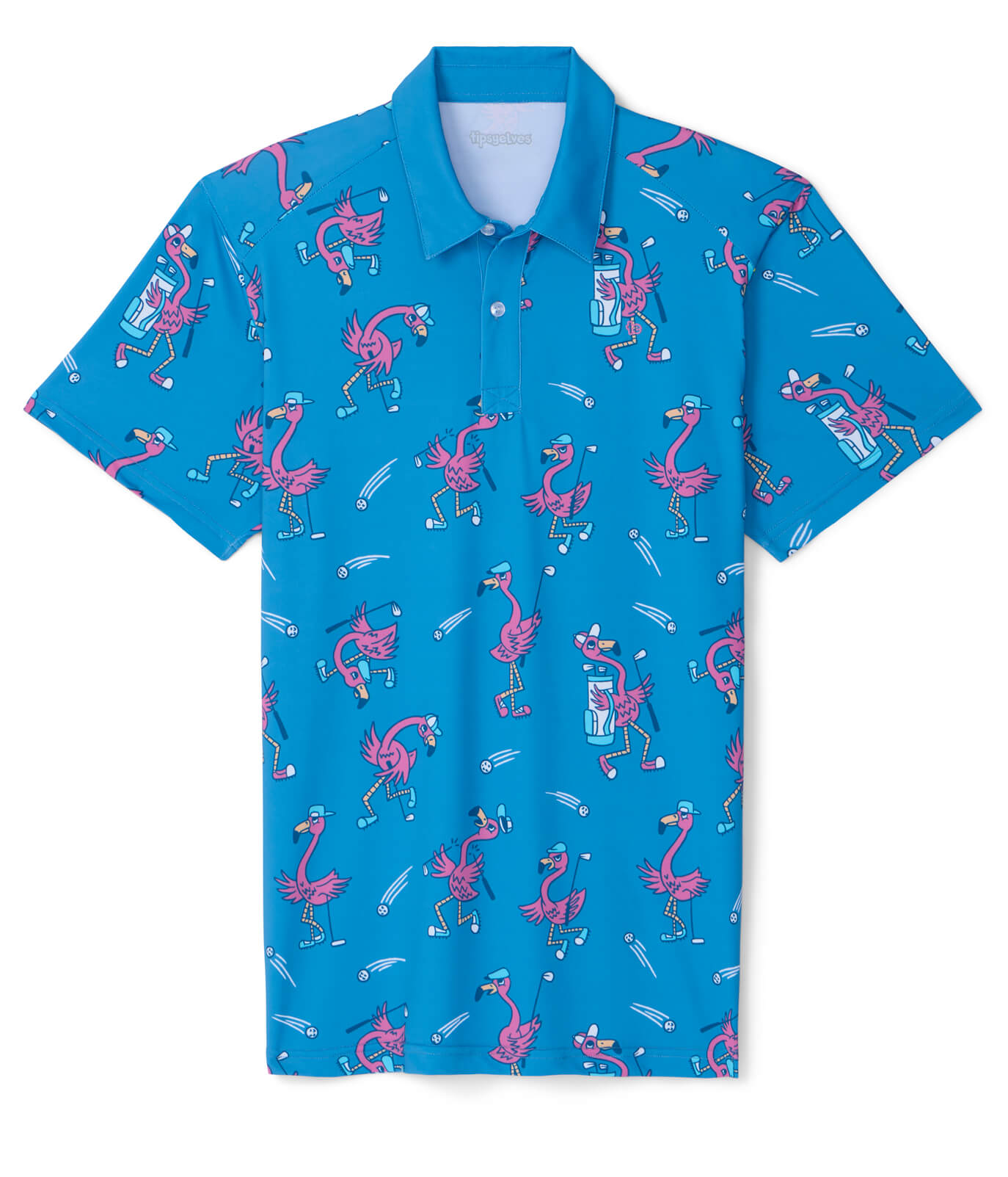 Flamingo Fiasco Golf Polo: Men's Golf Outfits | Tipsy Elves