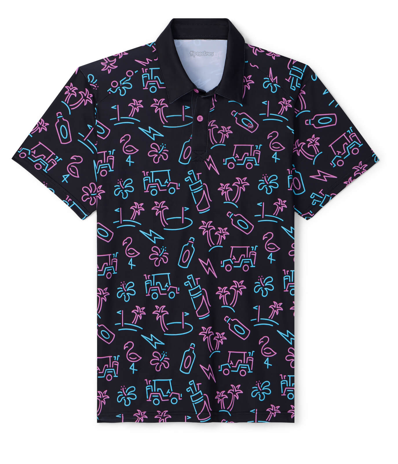 Glowing Game Golf Polo: Men's Golf Outfits | Tipsy Elves