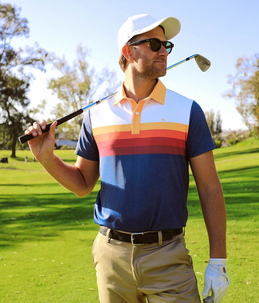 Slice of Sunset Golf Polo: Men's Golf Outfits | Tipsy Elves
