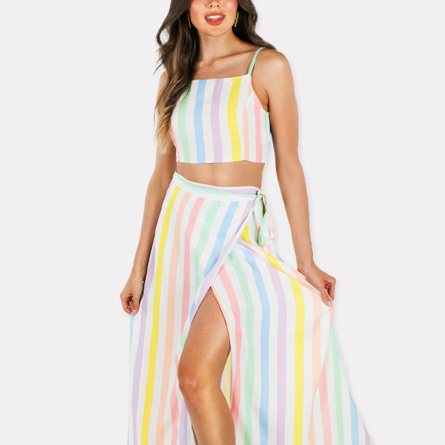 shop dresses - women's pastel pigment 2-piece maxi dress