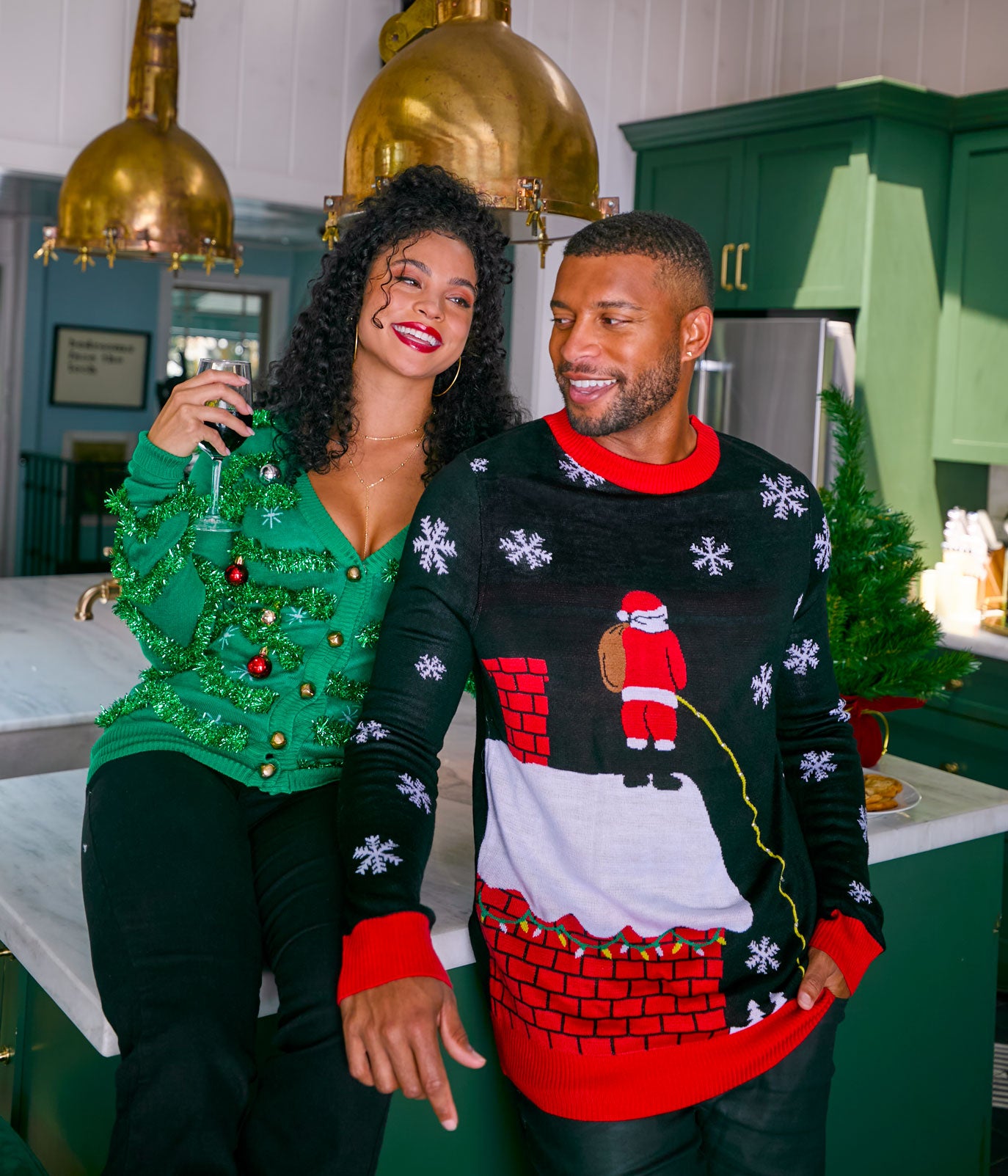 Men's Leaky Roof Light Up Ugly Christmas Sweater Image 2