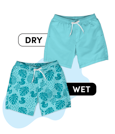 Duck Duck Gone Color Changing Swim Trunks