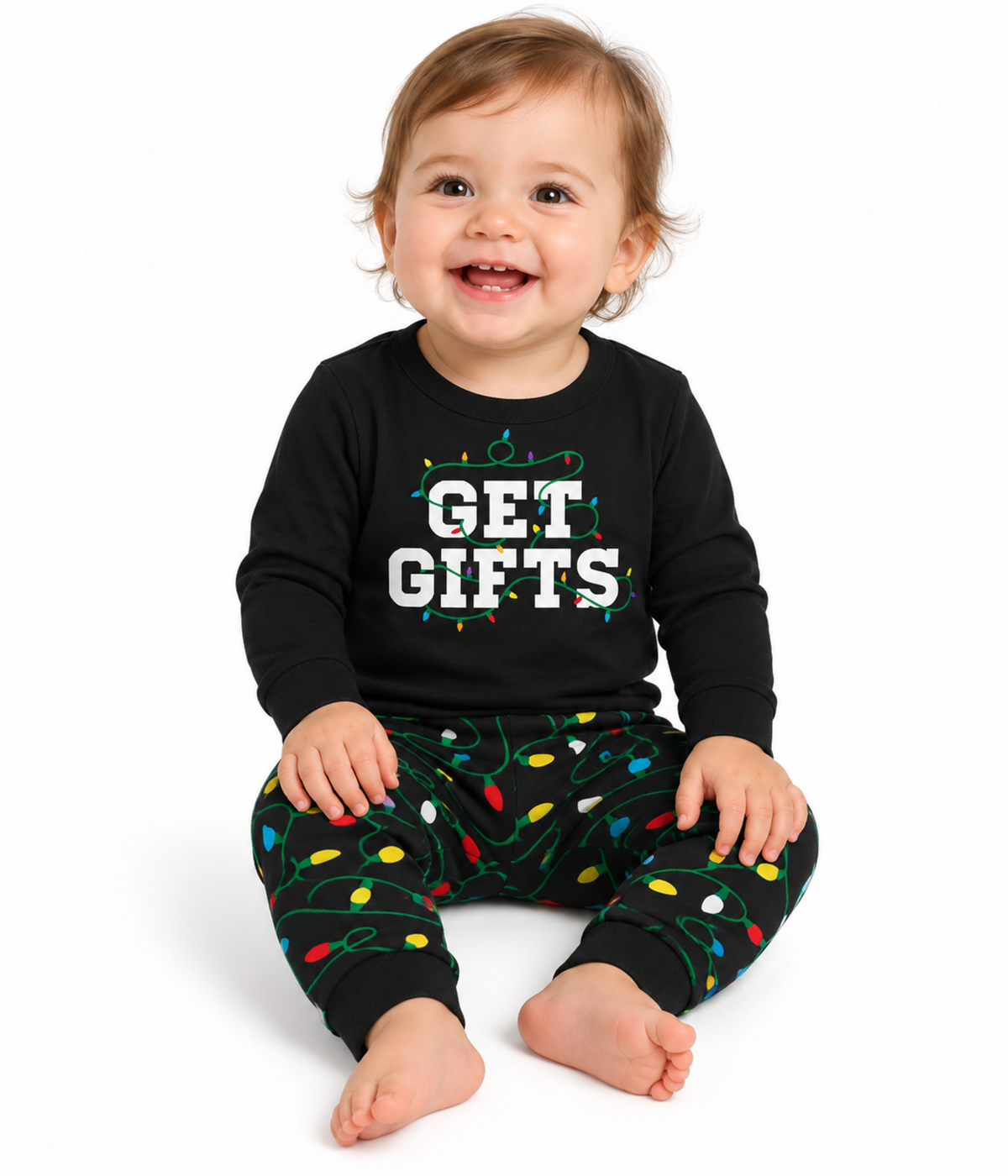 Baby Girl's Get Gifts Crew Neck Pajama Set