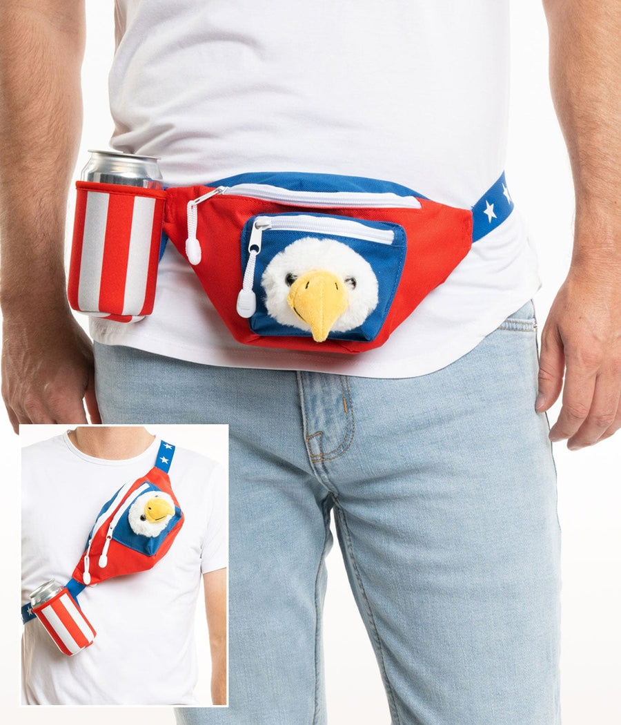 Bald Eagle Fanny Pack with Drink Holder