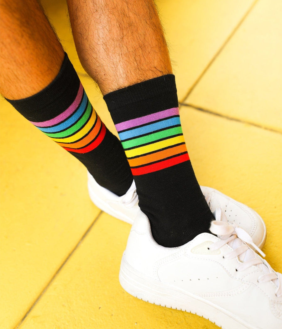 Black Rainbow Socks (Fits Sizes 8-11M)