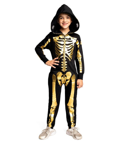 Boy's Gold Skeleton Costume Primary Image