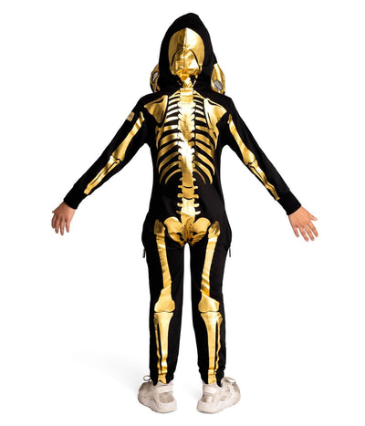 Boy's Gold Skeleton Costume Image 2