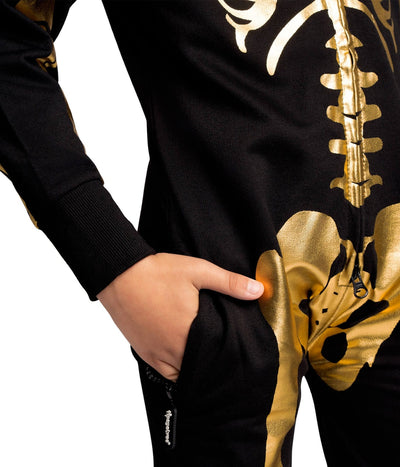 Boy's Gold Skeleton Costume Image 4