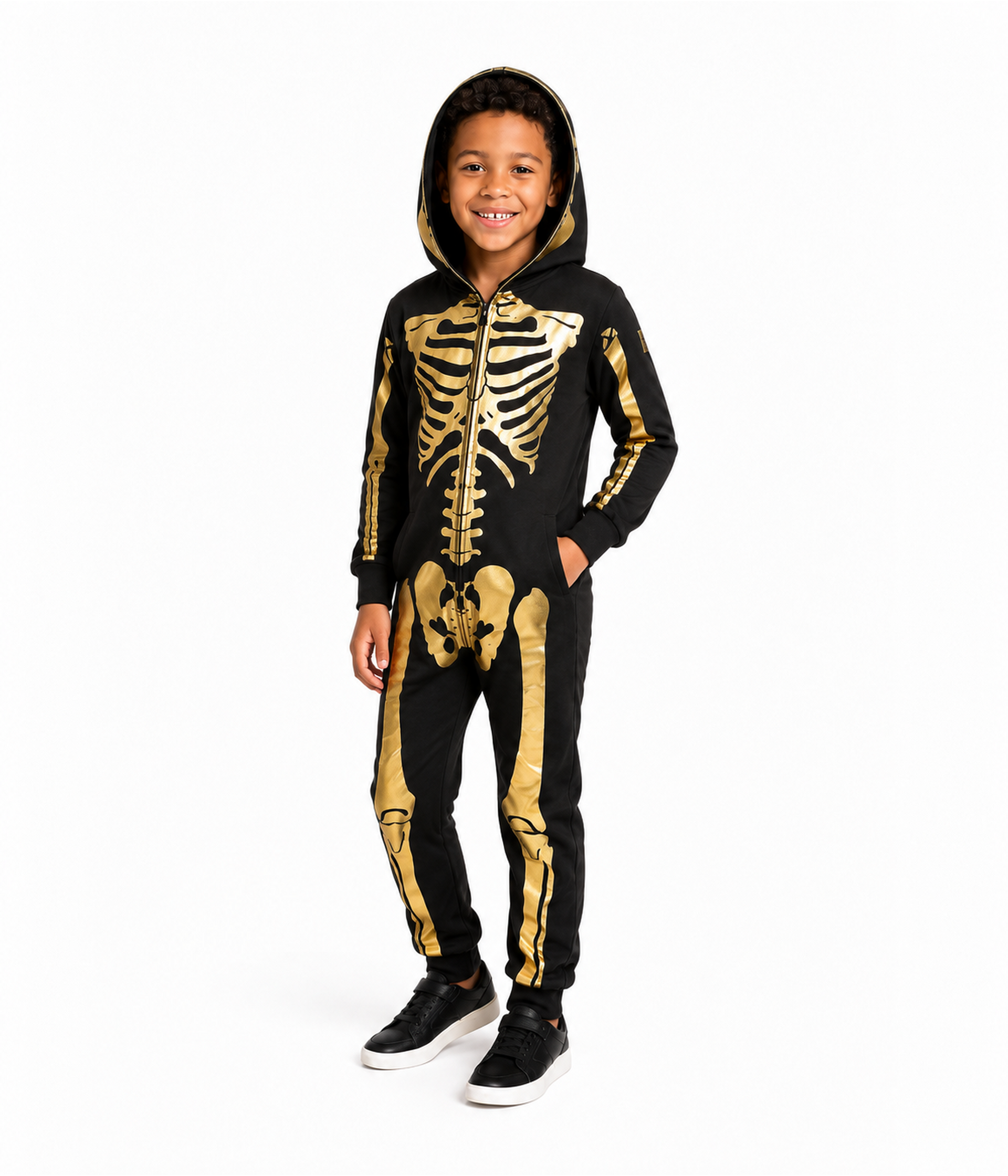Boy's Gold Skeleton Costume