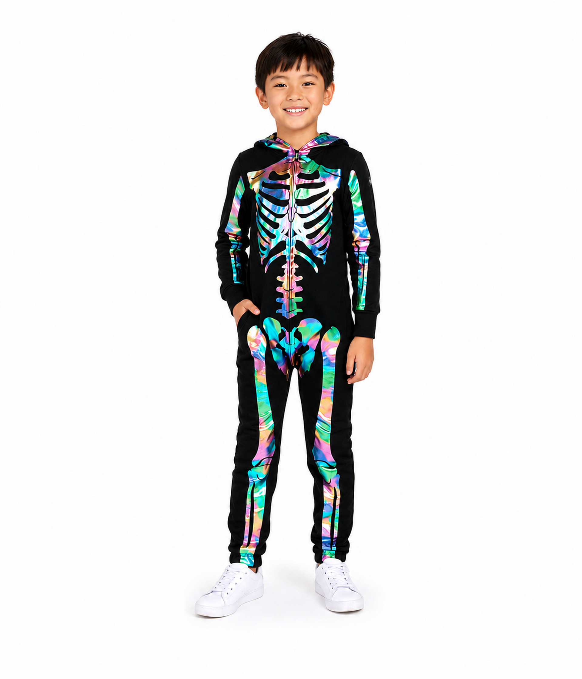 Boy's Iridescent Skeleton Costume