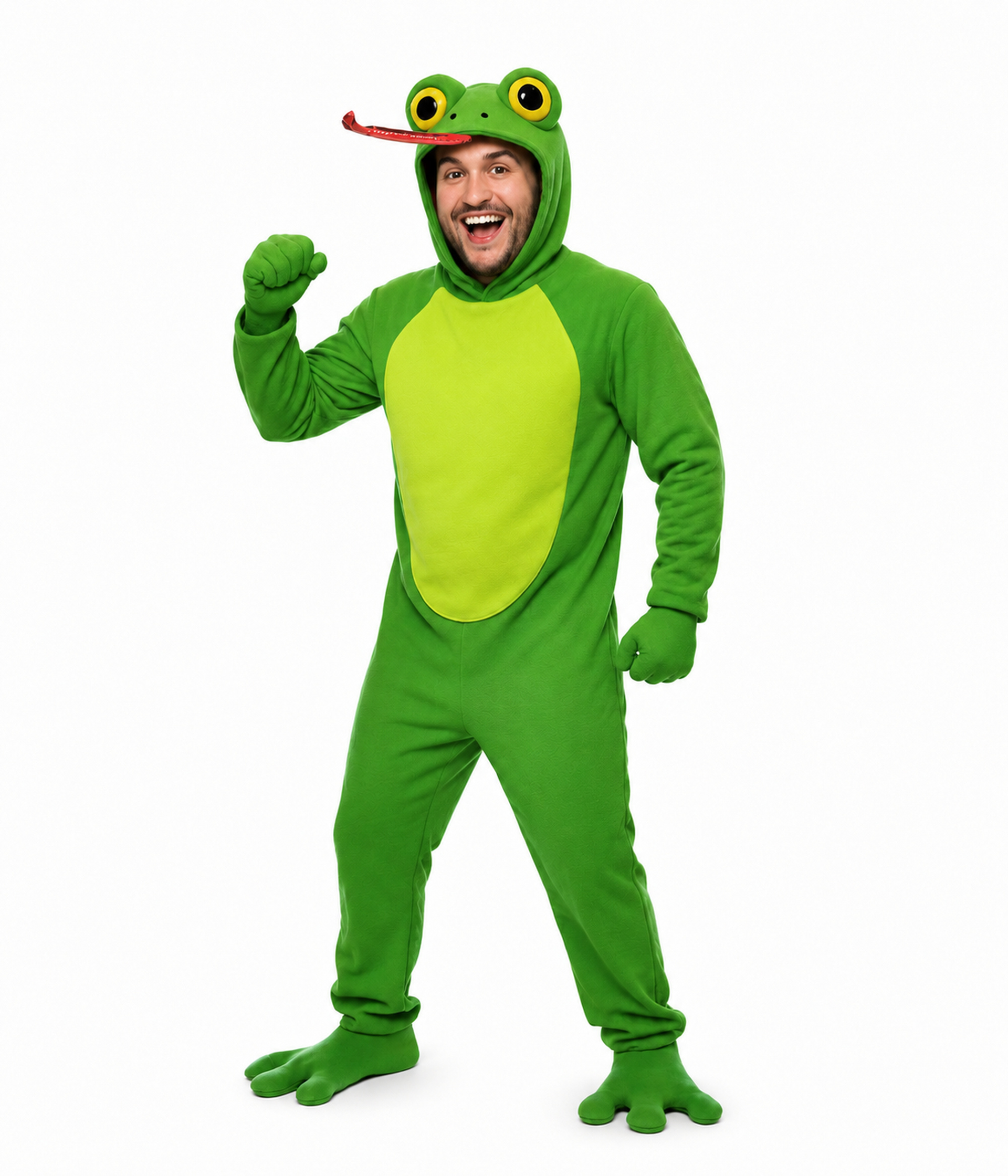 Men’s Pop-Out Tongue Frog Costume Primary Image