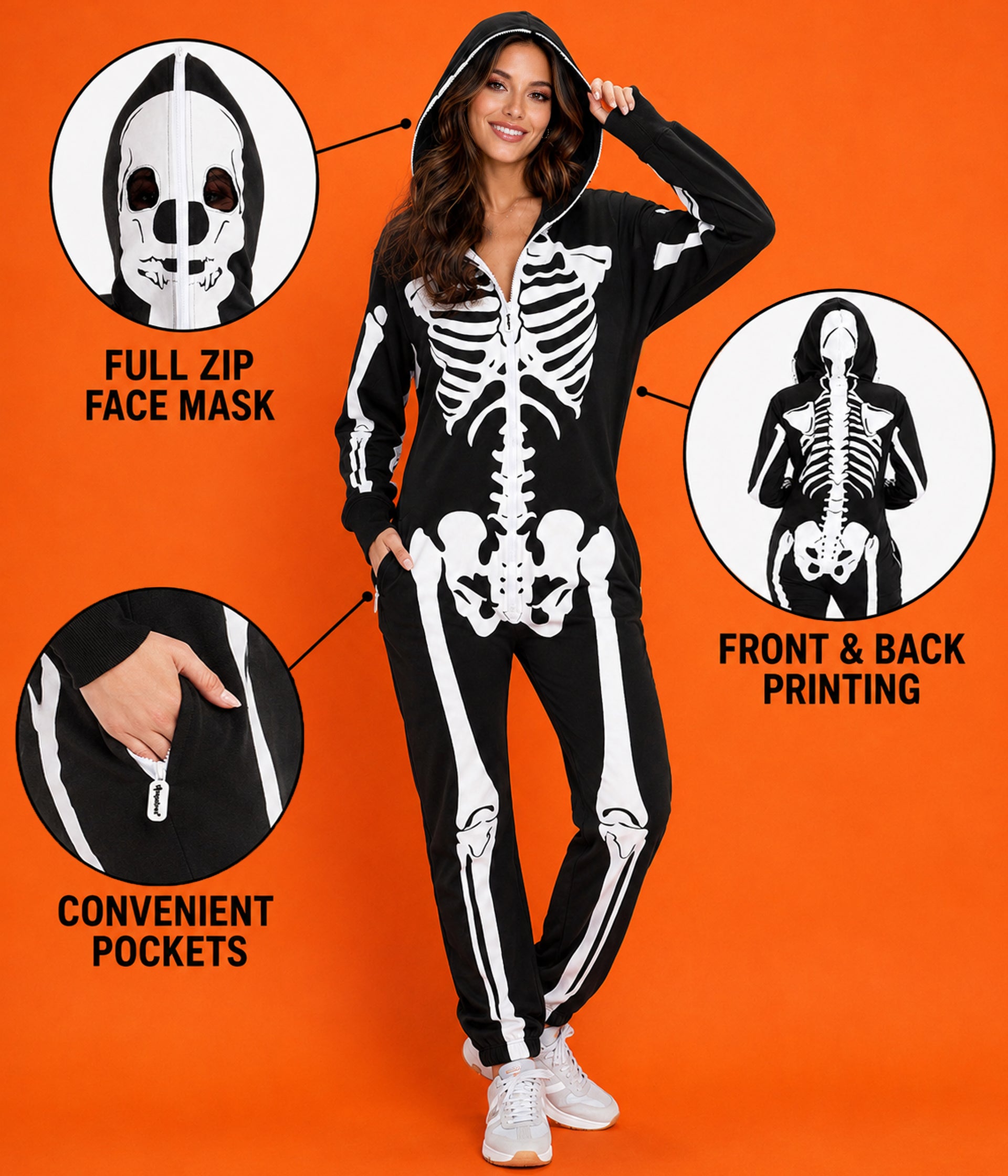 Women's Skeleton Costume Image 2