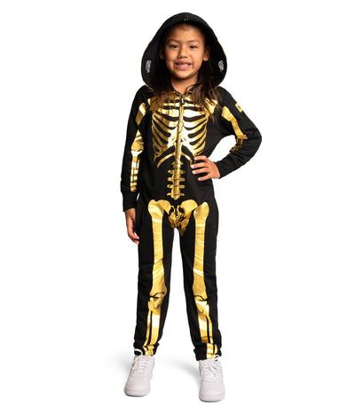 Girl's Gold Skeleton Costume