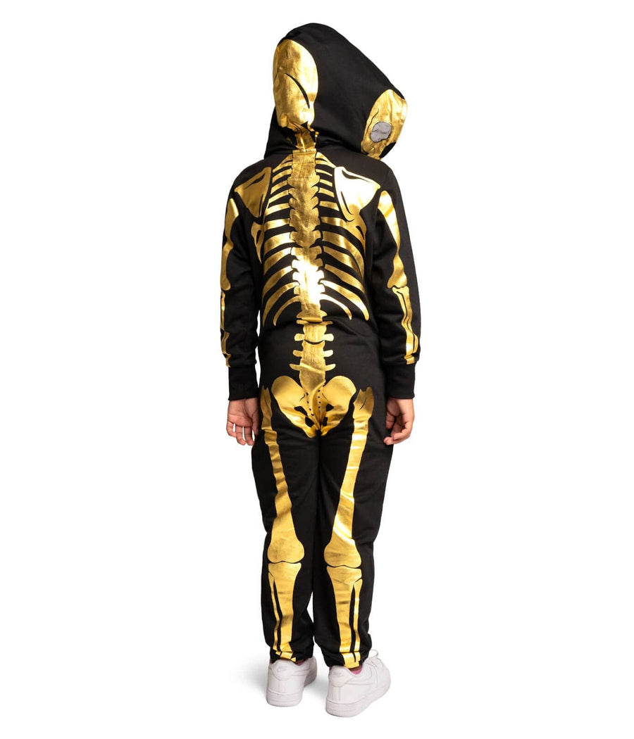 Girl's Gold Skeleton Costume Image 2