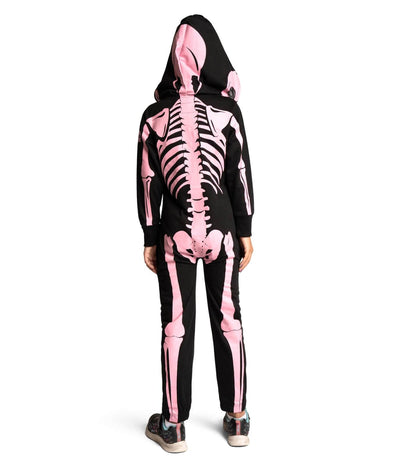 Girl's Pink Skeleton Costume Image 2
